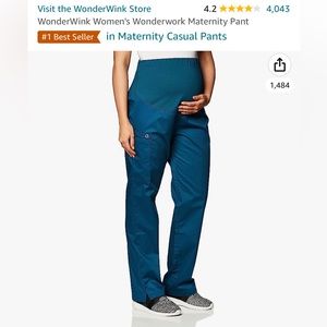 Wonderwink Caribbean blue maternity scrub pants